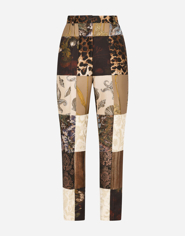 Dolce & Gabbana Patchwork jacquard pants AZUL FTAM2TGDY92