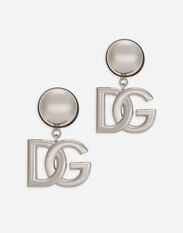 Dolce & Gabbana KIM DOLCE&GABBANA Clip-on earrings with DG logo Animal Print F0C4YFFUPU8