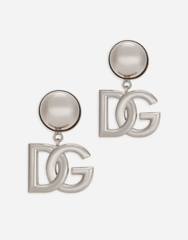 Dolce & Gabbana KIM DOLCE&GABBANA Pendientes de clip con logotipo DG Plateado WEN6P2W1111