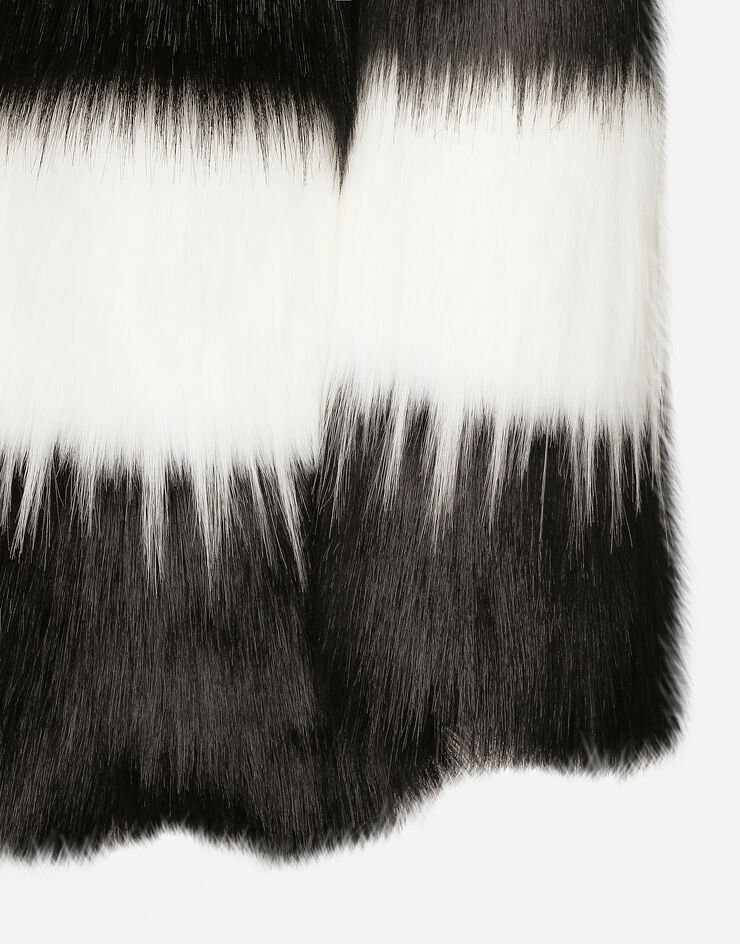 Dolce & Gabbana Striped faux fur coat Multicolor F0E1LFGDCF3