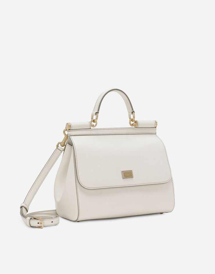 Dolce & Gabbana Medium Sicily handbag in dauphine leather White BB4347A1001