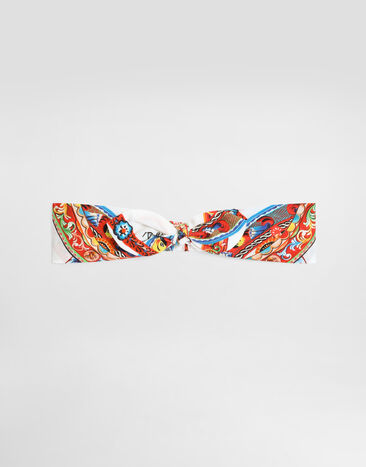 Dolce & Gabbana Carretto-print poplin headband Multicolor LN5H72FI5O4
