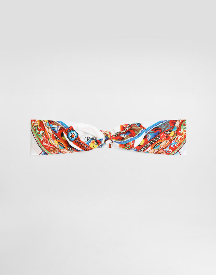 Dolce & Gabbana Carretto-print poplin headband Multicolor LN5H72FI5O4