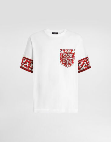 Dolce & Gabbana Majolica-print t-shirt in cotton Multicolor G8SB2TG7P5H