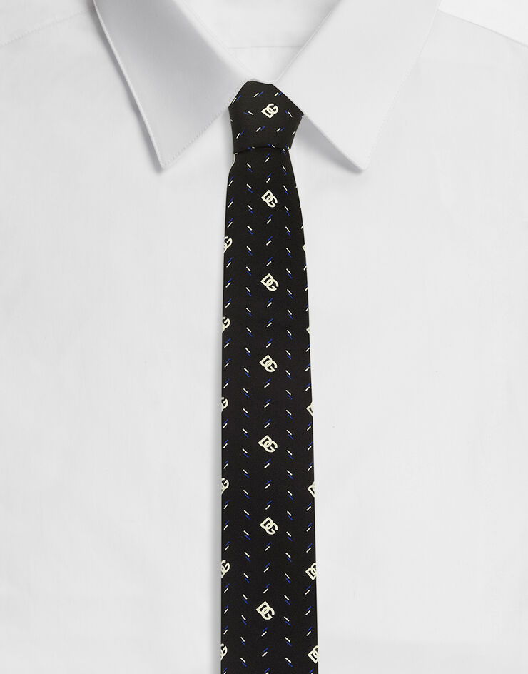 Dolce & Gabbana 6-cm silk blade tie with DG logo print Multicolor GT149EG0WPU