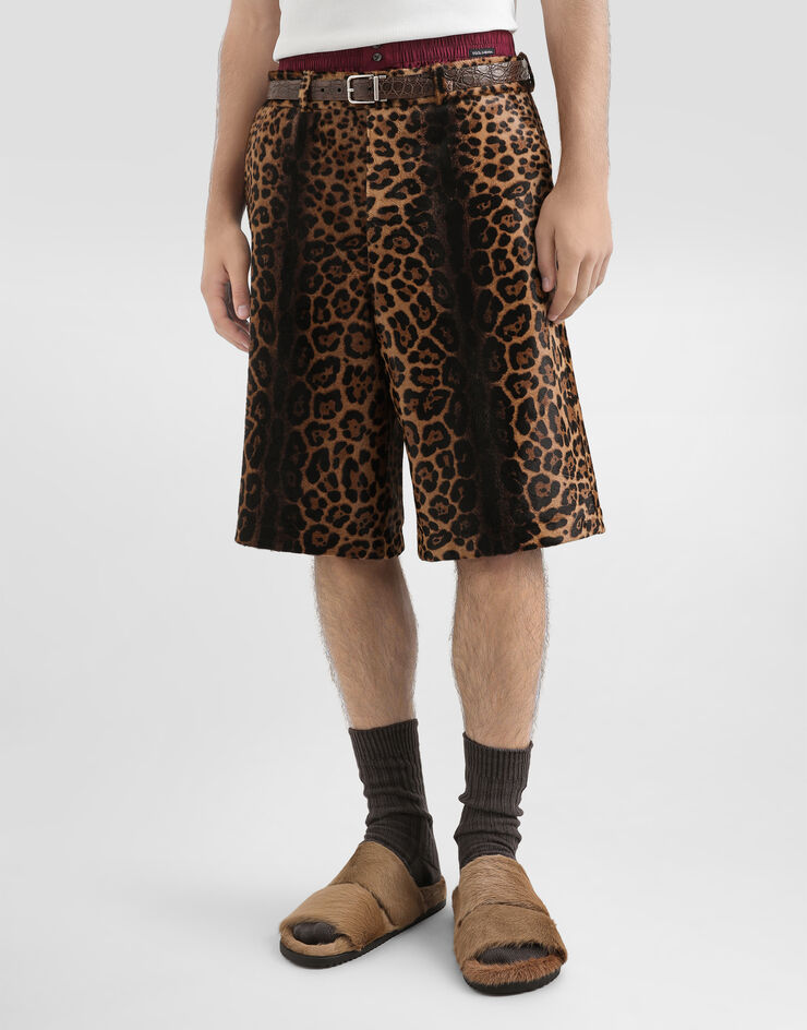 Dolce & Gabbana Leopard-print calfskin trousers Multicolor GP1X7LHULXR