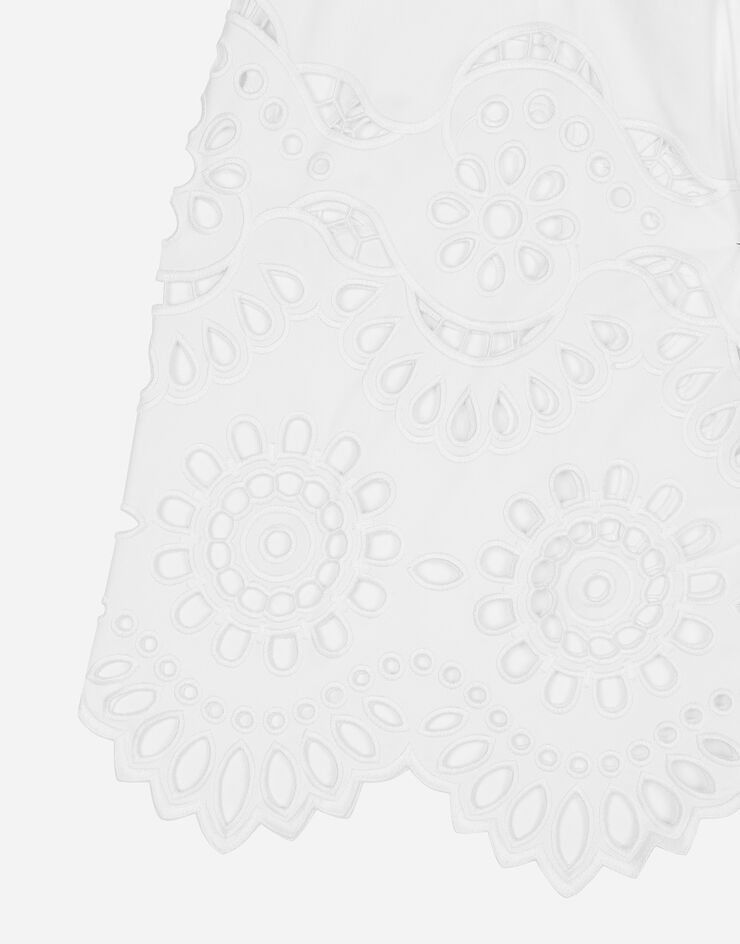 Dolce & Gabbana تنورة ميدي دائرية قطنية بتفاصيل قصة أبيض F4CV5ZGDCJV