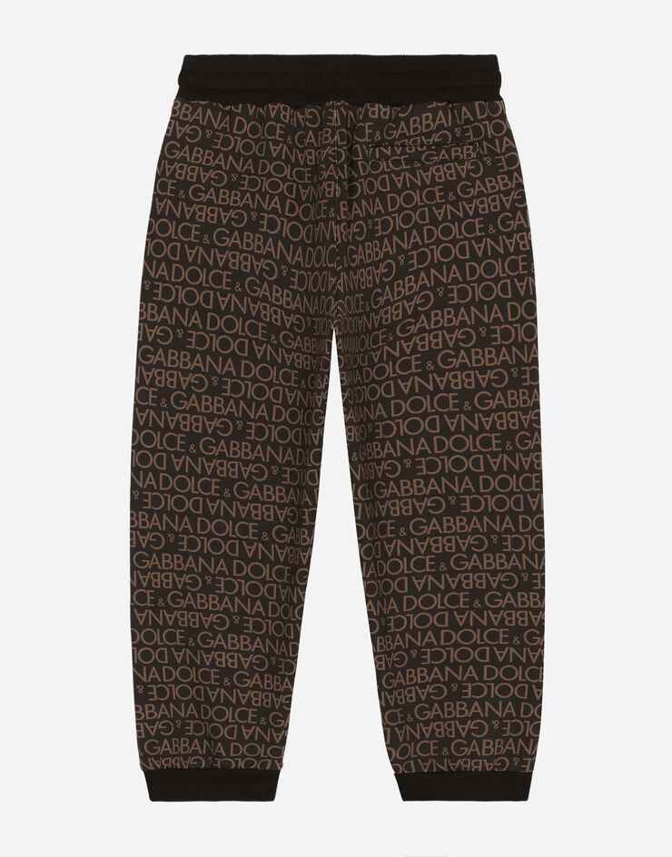 DolceGabbanaSpa Cotton jogging pants with the all-over logo print Brown L4JPFEHS7MN