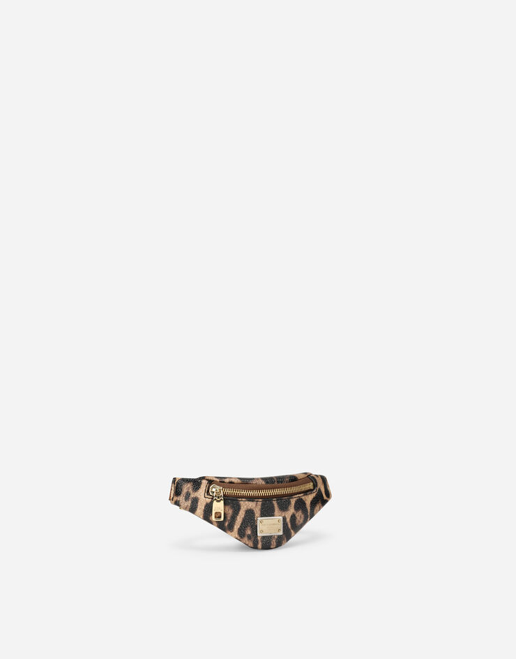 Dolce & Gabbana Leopard-print Crespo toiletry bag with branded plate Multicolor BI2821AW384