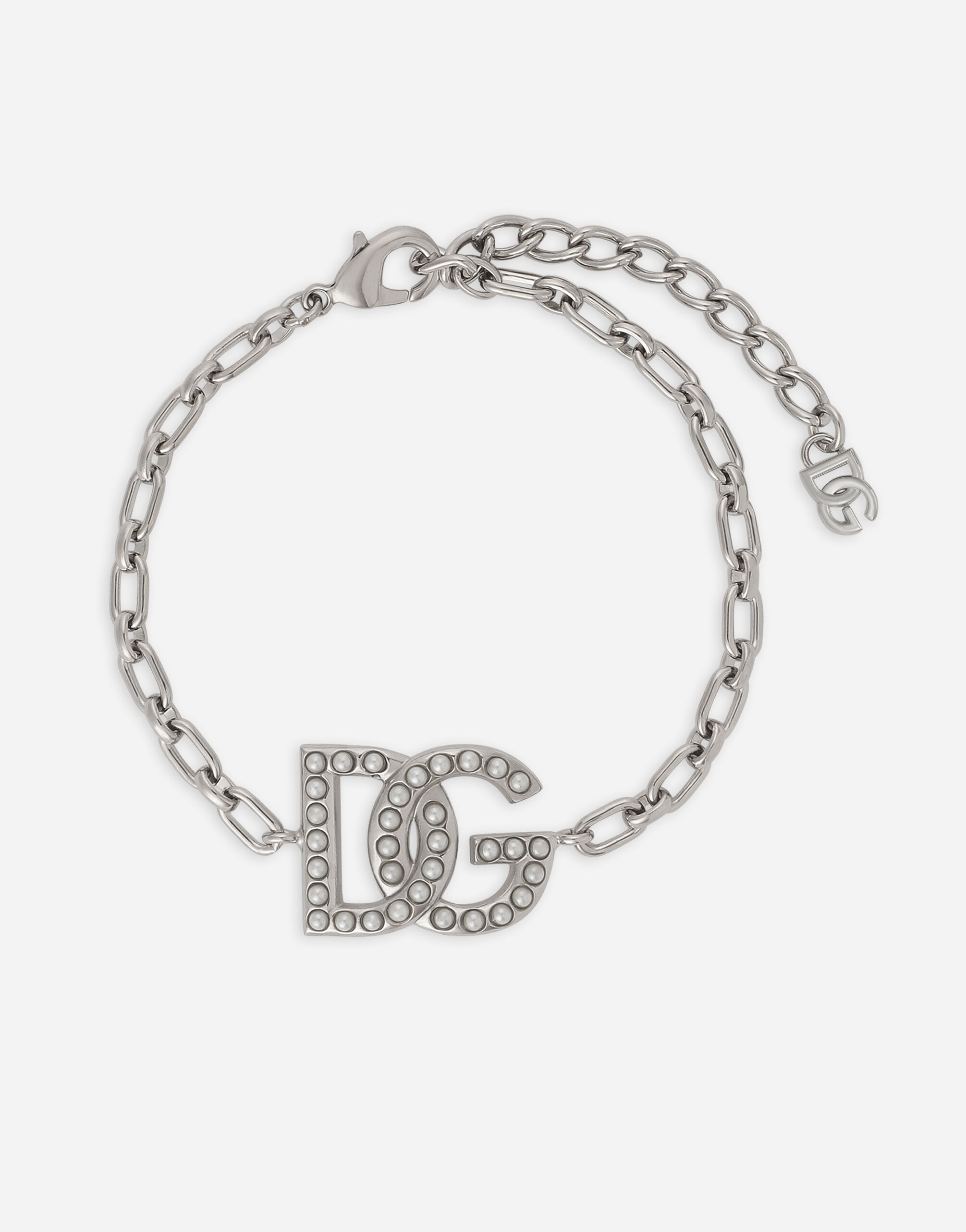 Dolce & Gabbana Pulsera de cadena con logotipo DG Azul FTBXHDG902P