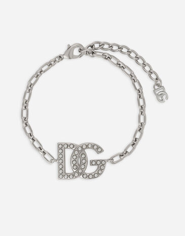 Dolce & Gabbana Pulsera de cadena con logotipo DG Negro G2PS2THJMOW