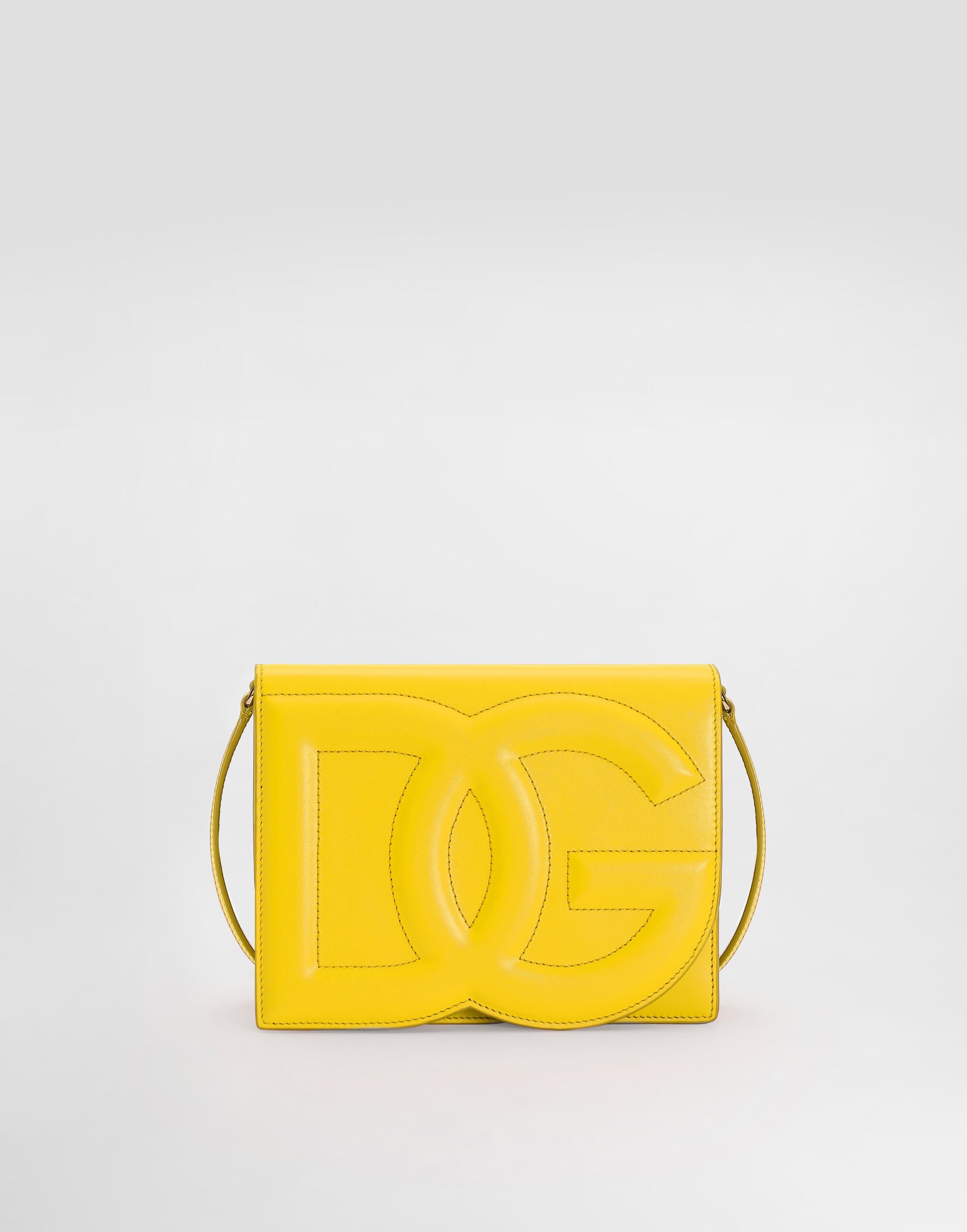 Calfskin DG logo crossbody bag in Yellow for Women