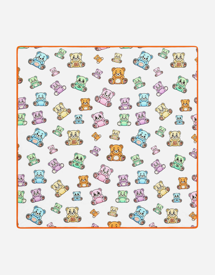 Dolce & Gabbana Jersey blanket with teddy-bear print Multicolor LNJAA4G7B8H