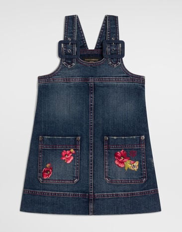 Dolce & Gabbana Denim dungarees with patch  L53DW0LDE26