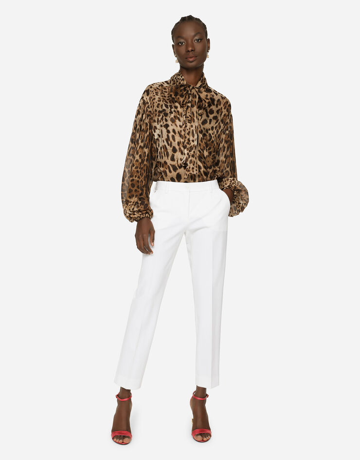 Dolce & Gabbana Camisa de chifón estampado leopardo Estampado Animalier F5P73TFS1AR
