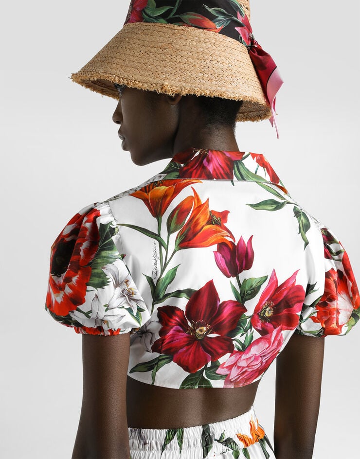 Dolce & Gabbana Camisa de popelina con estampado de flores Imprima F5T66THS5TQ