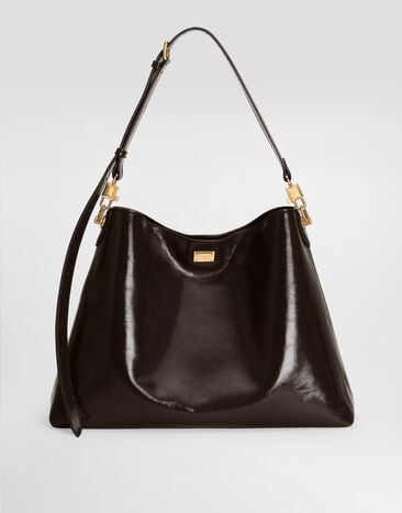 Dolce & Gabbana Large Vittoria calfskin shoulder bag Brown BB7942AZ000