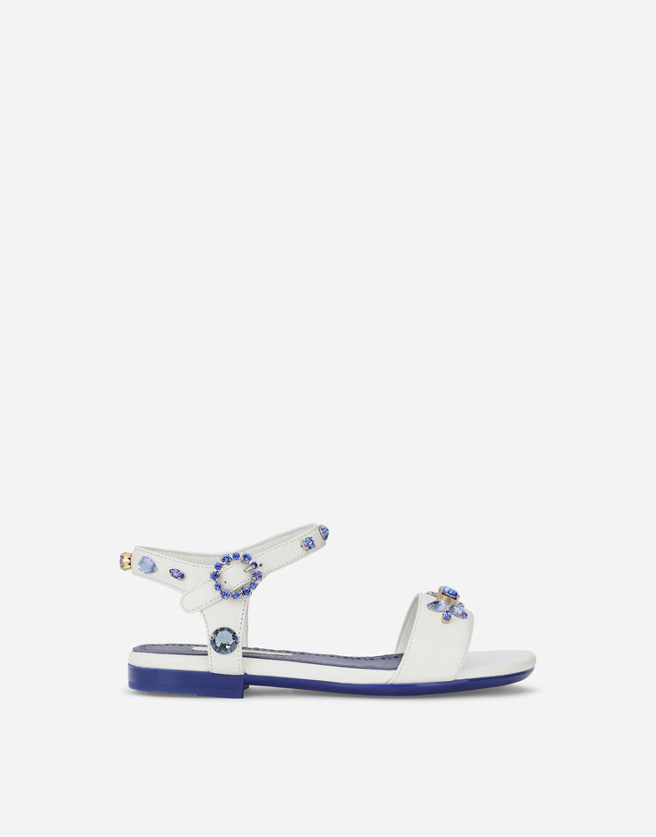 Dolce & Gabbana Calfskin sandals with rhinestones Multicolor D11125AT208