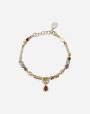 Dolce & Gabbana 18kt yellow gold bracelet with mutlicolored fine gemstones White WBQD1GWPAVE