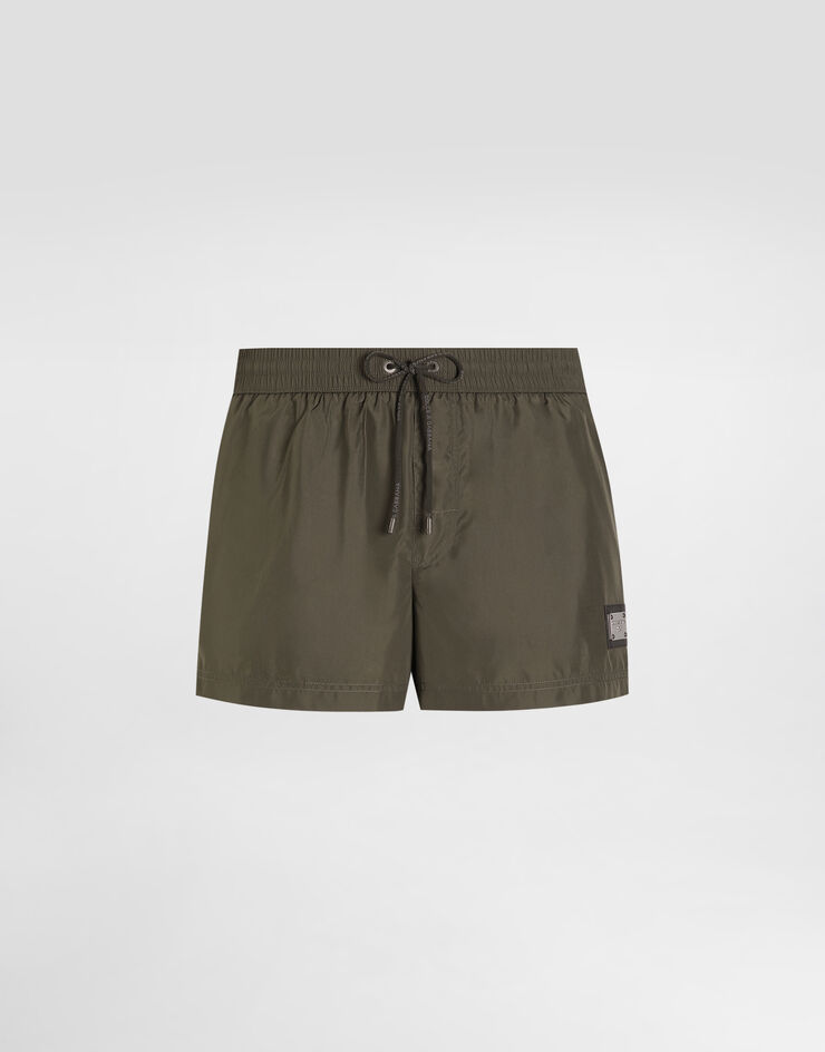 Dolce & Gabbana Short swim boxers in canvas Multicolor M4E48TON0DK