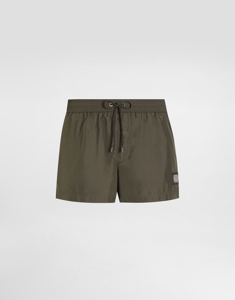 Short swim boxers in canvas