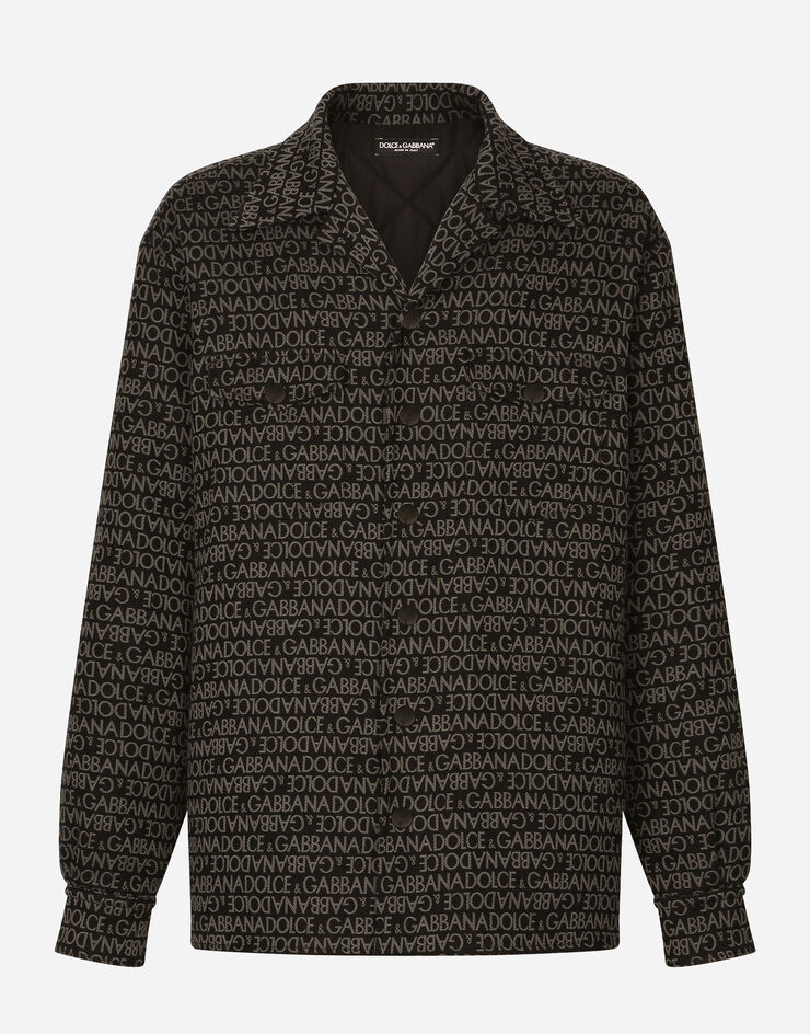 Dolce&Gabbana Camisa acolchada de algodón con logotipo en jacquard Multicolor G5LF9THJMPB