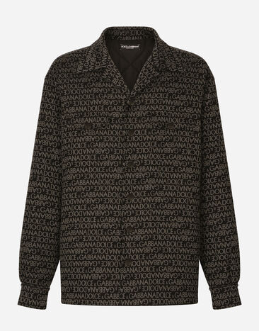 Dolce&Gabbana Camisa acolchada de algodón con logotipo en jacquard Multicolor G5LF9THJMPB