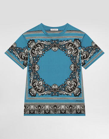 Dolce & Gabbana Bandanna-print jersey T-shirt Blue L4JTHVII7FT