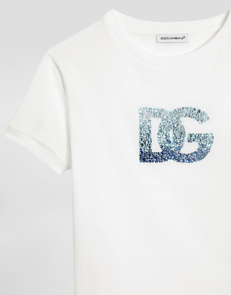Dolce & Gabbana Jersey T-shirt with DG logo Multicolor L5JTPDG7O0X