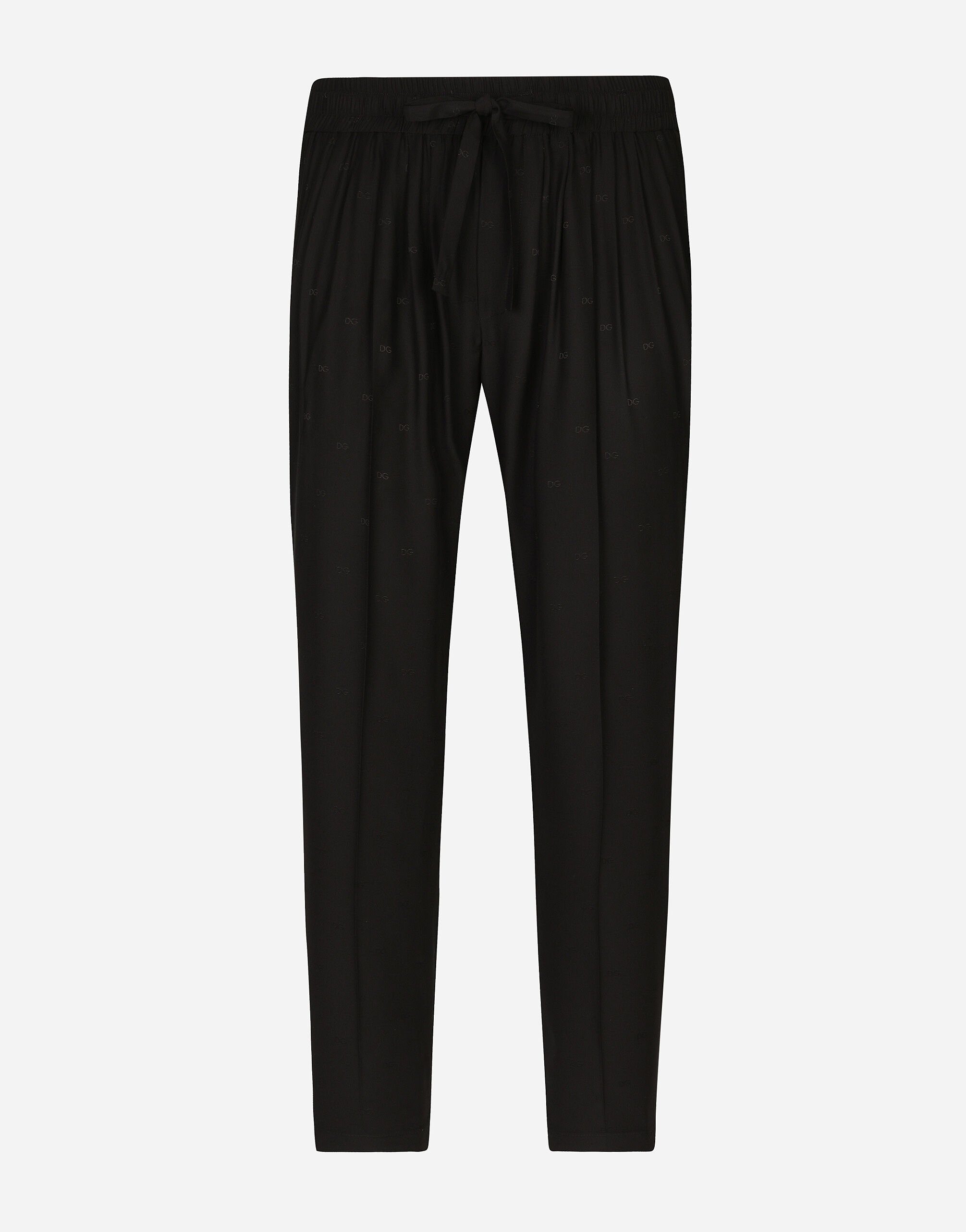 Dolce & Gabbana Silk crepe de chine jogging pants Black VG4461VP187