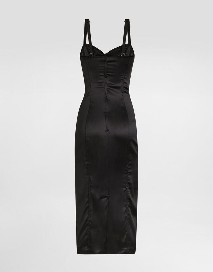 Dolce & Gabbana Stretch satin dress Black F6DIHTFURAG