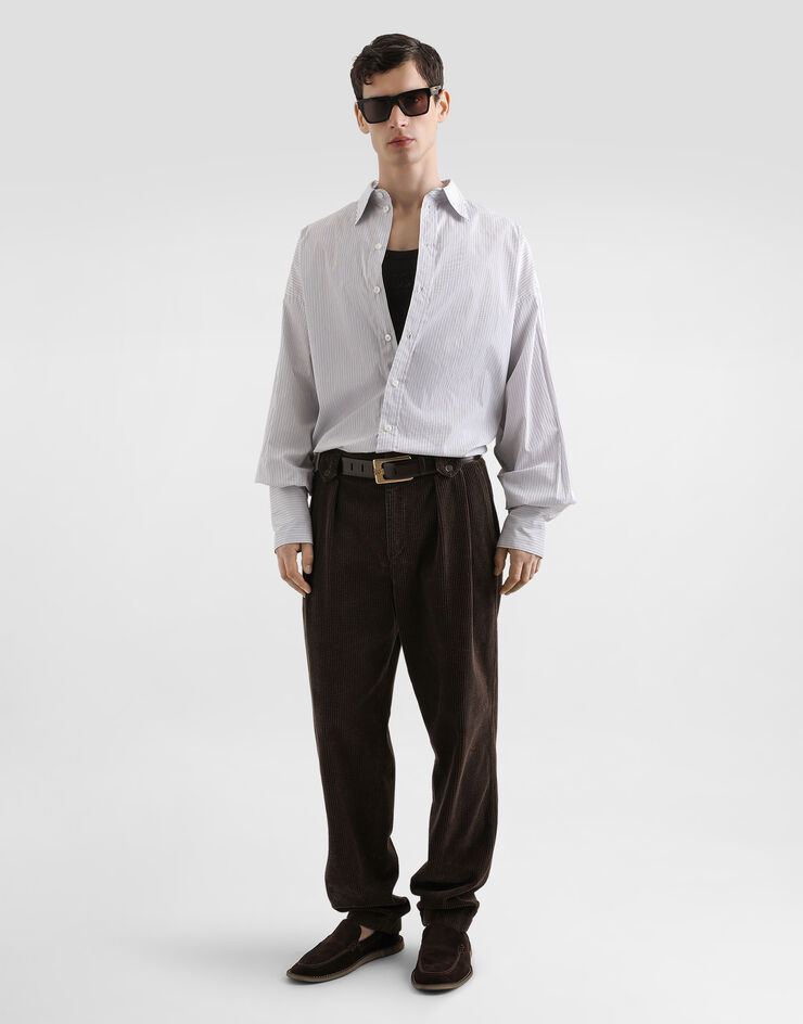 Dolce & Gabbana Oversized striped poplin shirt Multicolor G5LU6ZFR501