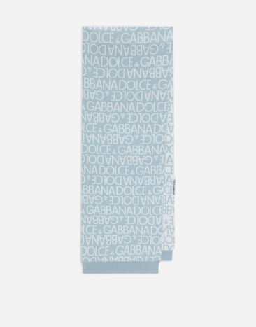 Dolce&Gabbana Knit scarf with all-over jacquard logo Multicolor LNKAD5JFMU8