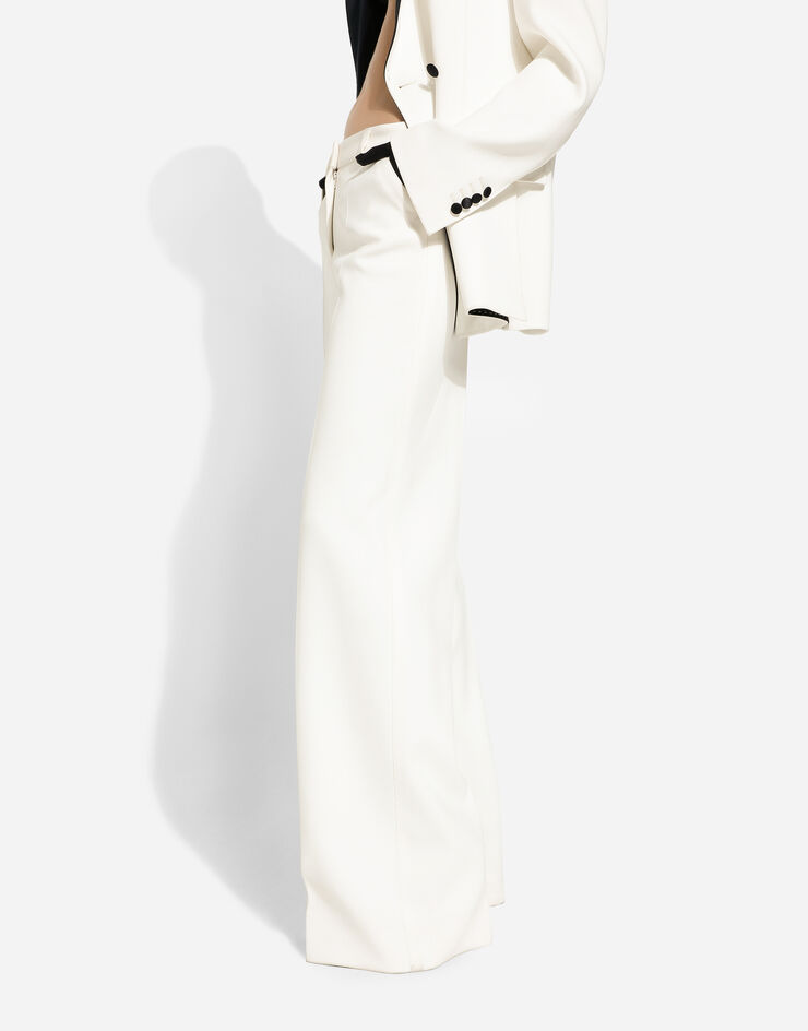 Dolce&Gabbana Flared double crepe pants White FTC0VTFURF3