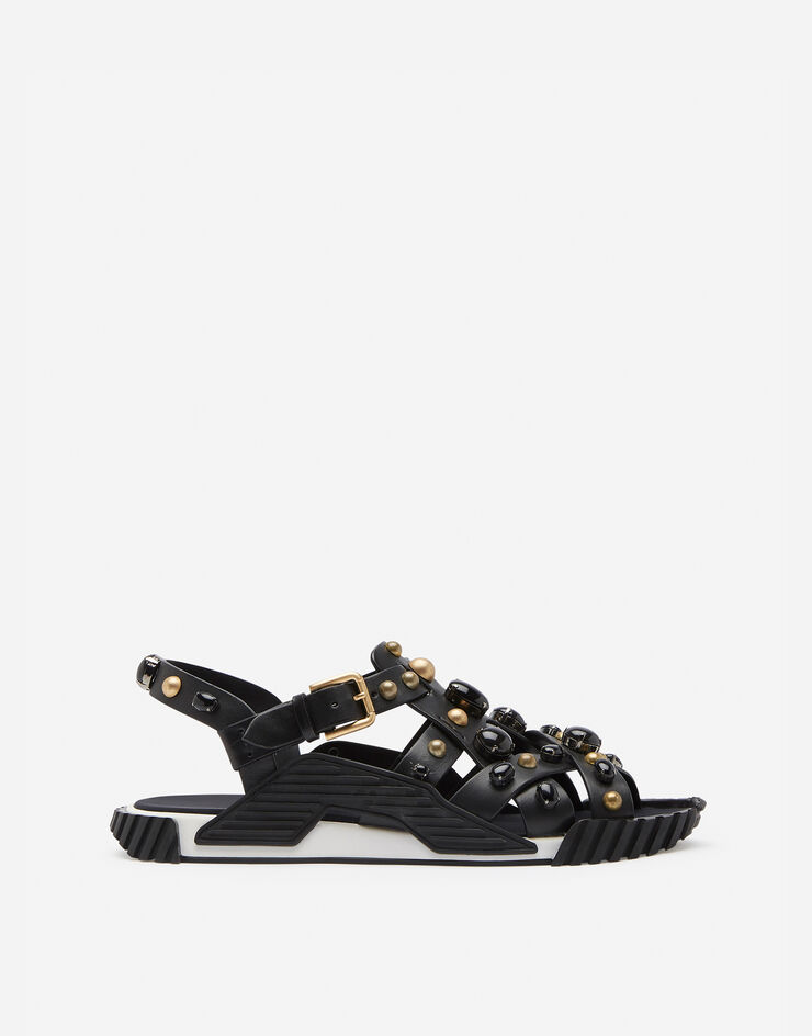 Dolce & Gabbana NS1 sandals in cowhide with stone embroidery Dolce & Gabbana NS1 sandals in cowhide with stone embroidery MULTICOLOR CS1795AX659
