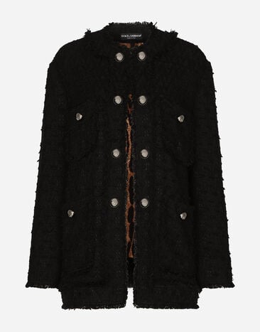 Dolce & Gabbana Single-breasted rush-stitch jacket Black F759LTFLRC2
