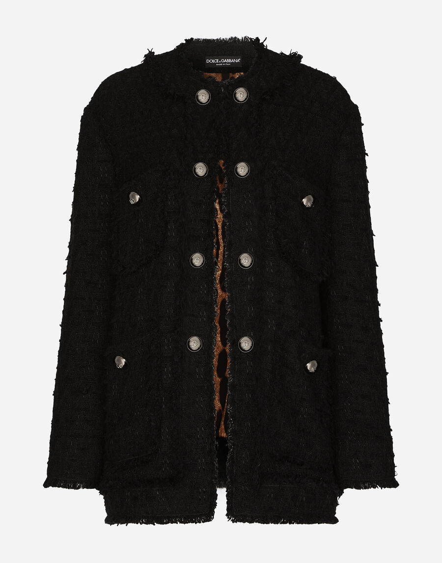 Single-breasted rush-stitch jacket