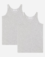 Dolce & Gabbana Short-sleeved jersey vest two-pack Gris L44S07G7M4B