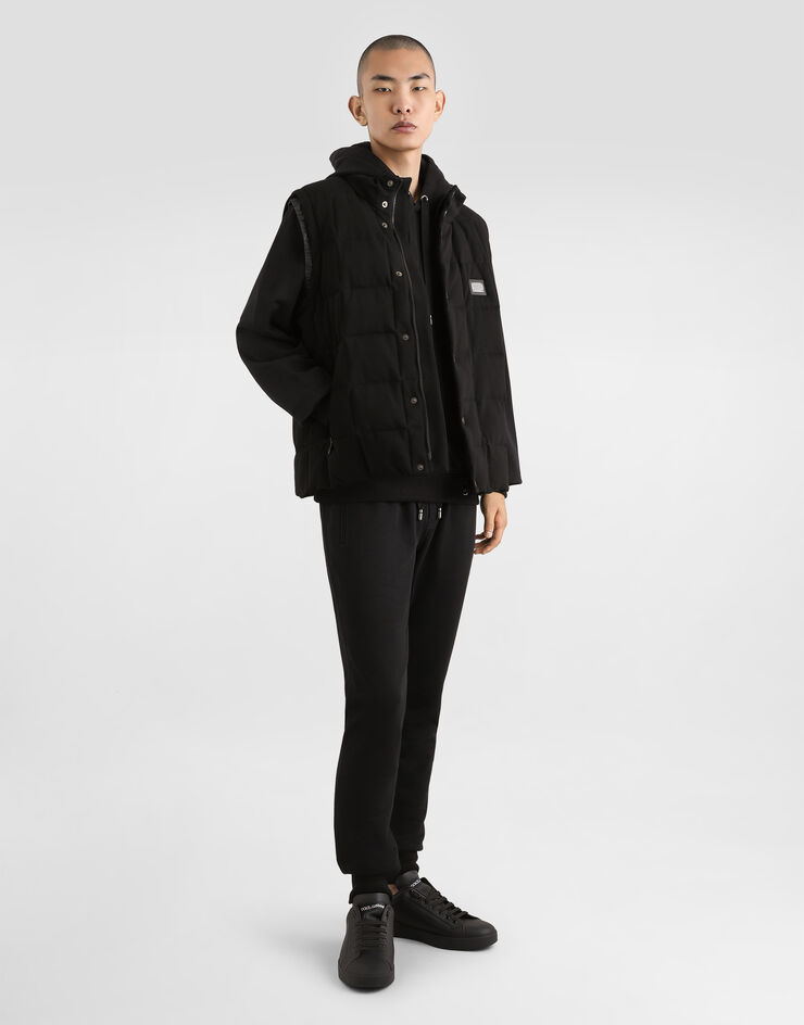 Dolce&Gabbana Jersey hoodie with branded tag Black G9ZU0TG7F2G