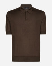 Dolce&Gabbana Silk polo-shirt Brown GXP68TJBSE2