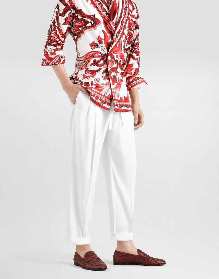 Dolce & Gabbana Cotton poplin jogging trousers White GP12RZFU5ZE