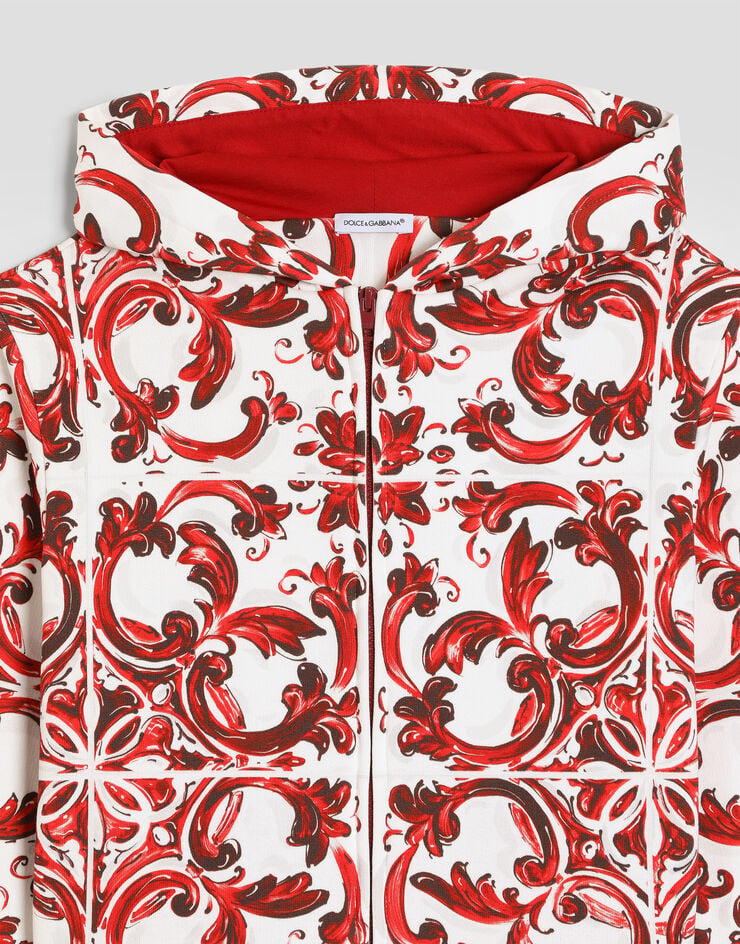 Dolce & Gabbana Majolica-print hoodie Multicolor L4JWJTII7KU