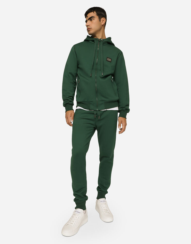 Dolce&Gabbana Jersey jogging pants with branded tag Multicolor GVXQHTG7F2G