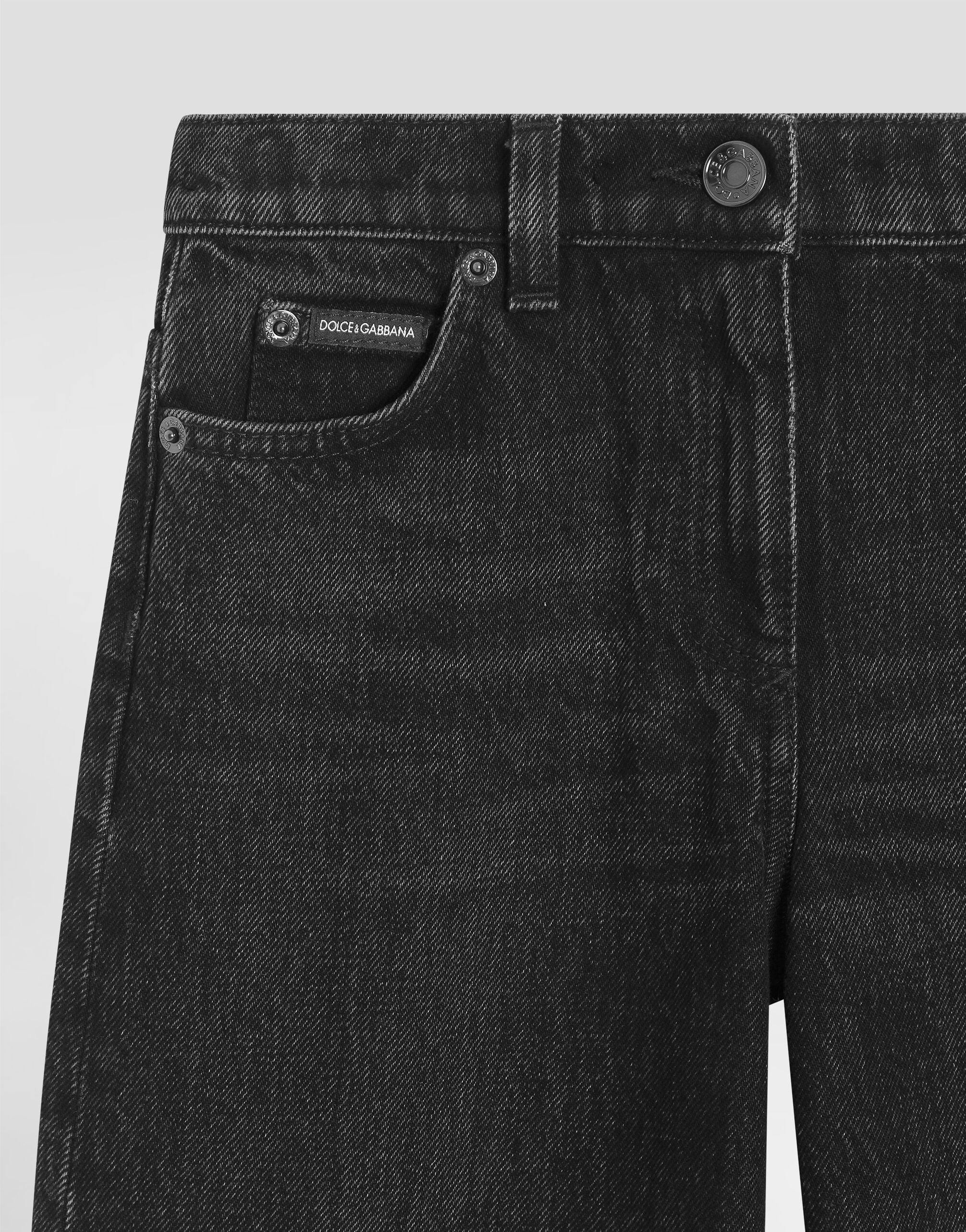 5-pocket denim trousers in Multicolor for Girls | Dolce&Gabbana®