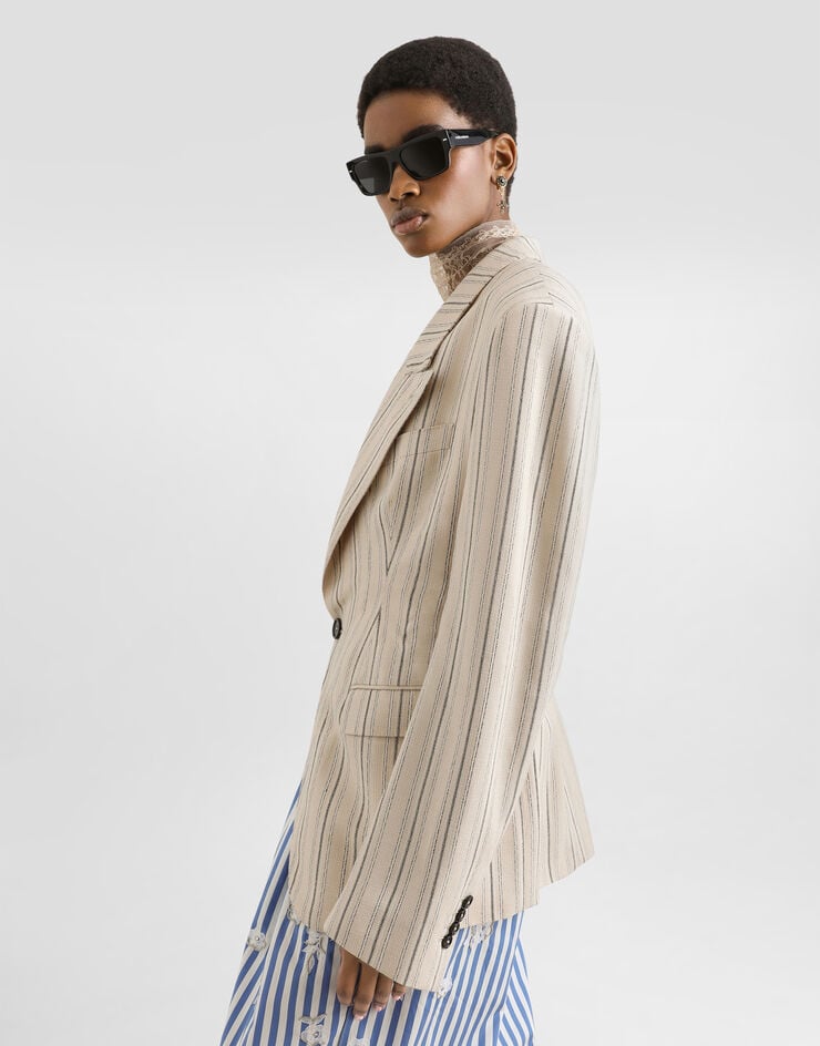 Dolce & Gabbana Single-breasted jacket in regimental pinstripe Multicolor F29WOTFR8AC