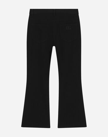 Dolce & Gabbana Flared cady pants with DG logo Black L52F74G7M4Q