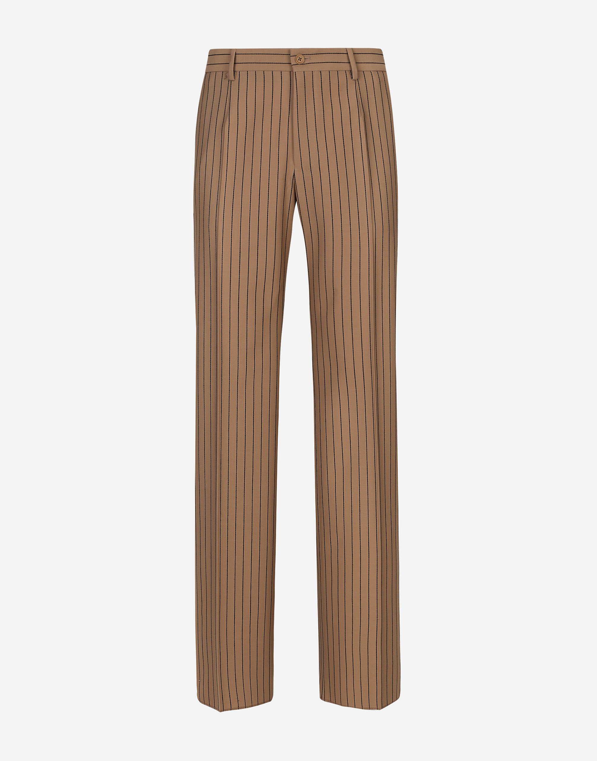 Dolce & Gabbana Straight-leg pinstripe pants Beige GV4EETFU4JB