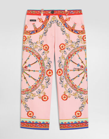 Dolce & Gabbana Carretto-print 5-pocket denim trousers Multicolor L53F04LDE05