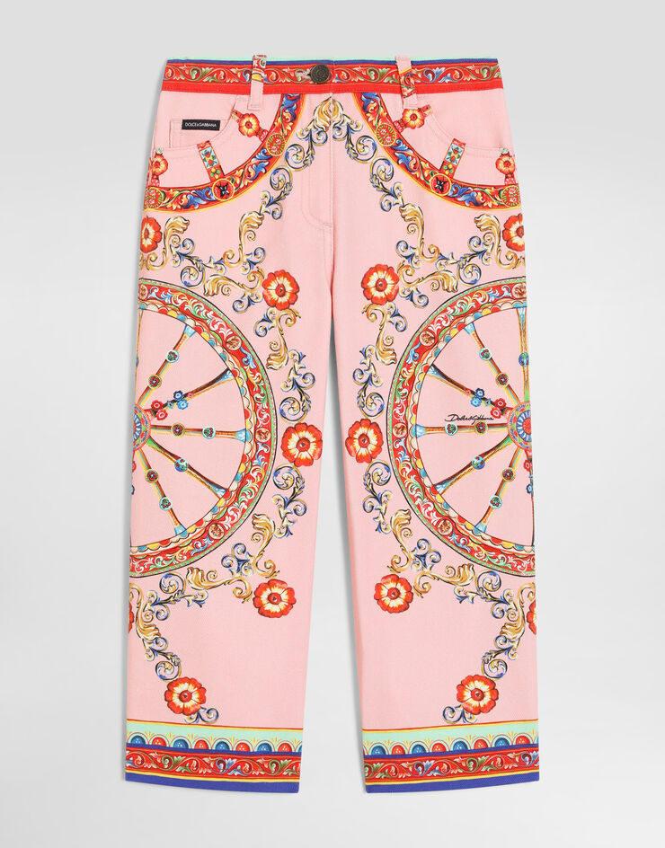 Dolce & Gabbana Carretto-print 5-pocket denim trousers Dolce & Gabbana Carretto-print 5-pocket denim trousers Multicolor L53F04LDE05