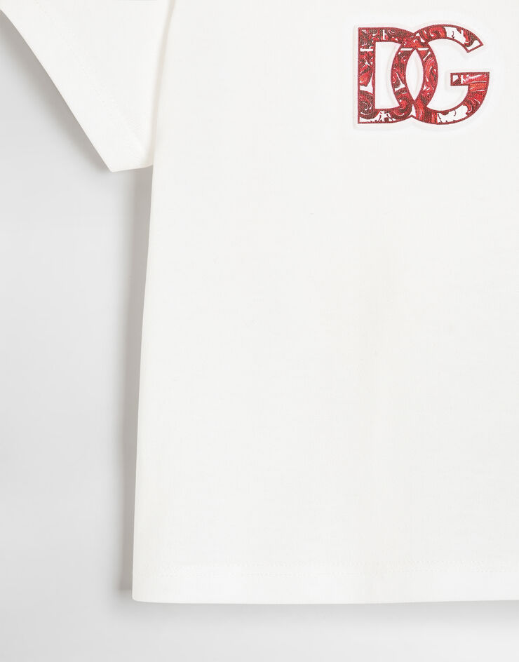 Dolce & Gabbana Jersey t-shirt with embossed logo White L1JTEYG7P4Z